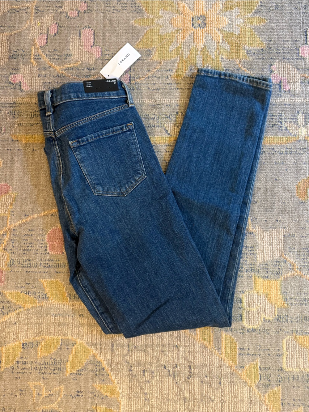 J Brand Maude Archer Mid Rise Dark Blue Cigarette Denim Jeans